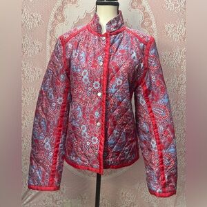 Silkland Quilted Silk Paisley Jacket Sz Lg